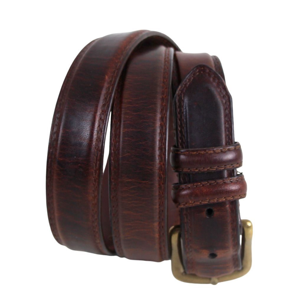 CLASSIC OIL TANNED BROWN REAL LEATHER 1 1/8"Wd CASUAL DRESS MEN'S BELT Sz 42 (8G